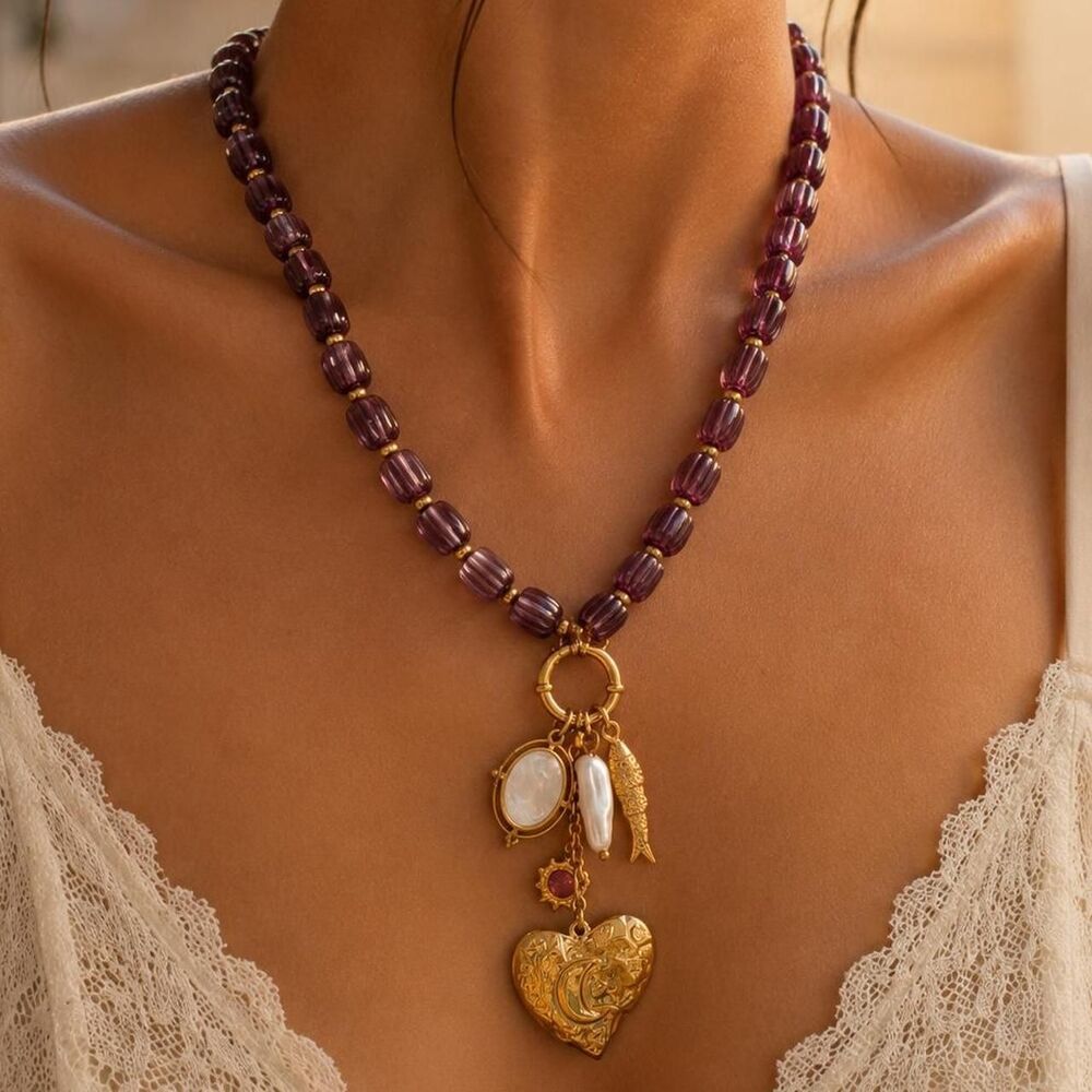 vintage charm necklace D87